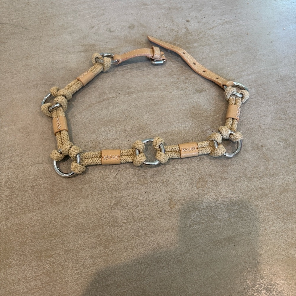 Prada Tan and Silver Women's Rope Belt